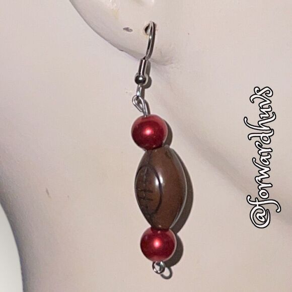 Bundle 3 for $15 NWOT Handmade Football Theme Dangle Earrings - Picture 5 of 8